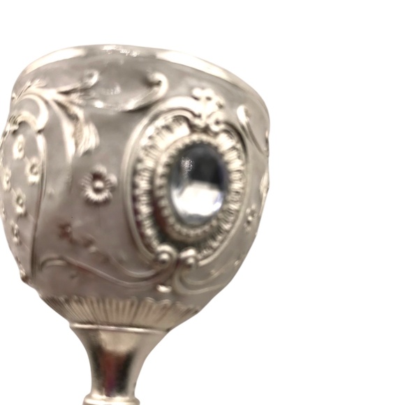 Vintage Metal Shot Glass Small Silver Goblet Gift Idea Home Decor - Picture 2 of 7